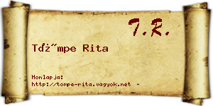 Tömpe Rita névjegykártya