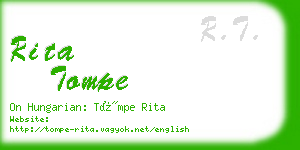 rita tompe business card